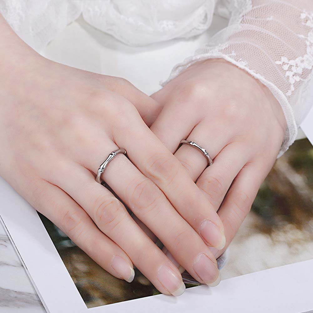 1 Stuk Bamboe Vorm Koper Goud Zilver Kleur Vinger Ring Voor Mannen Vrouwen Wedding Party Opening Minnaar Ring