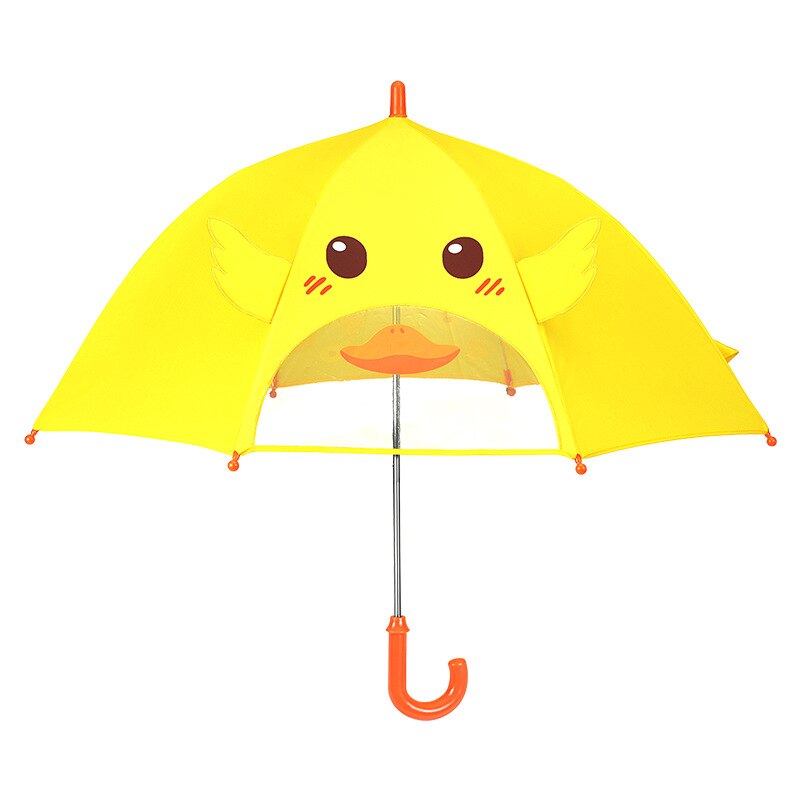 Paraguas pequeño de pato amarillo para niños, sombrilla de ventana transparente pequeña para niños y niñas, paraguas para guardería: The Duckling