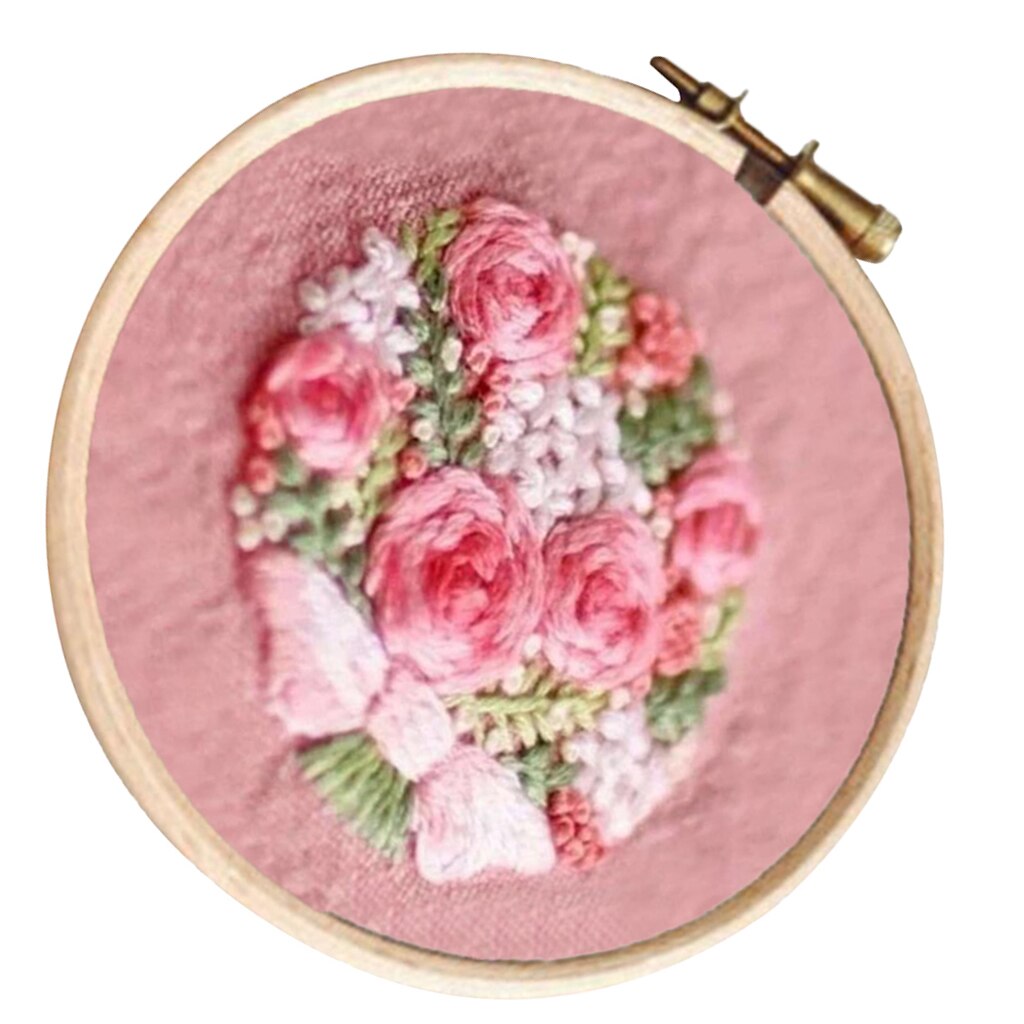 Cross Stitch Stamped Embroidery Kit with Embroidery Hoop Full Range of Embroidery Starter Kit with Pattern Hand Sewing Art Craft