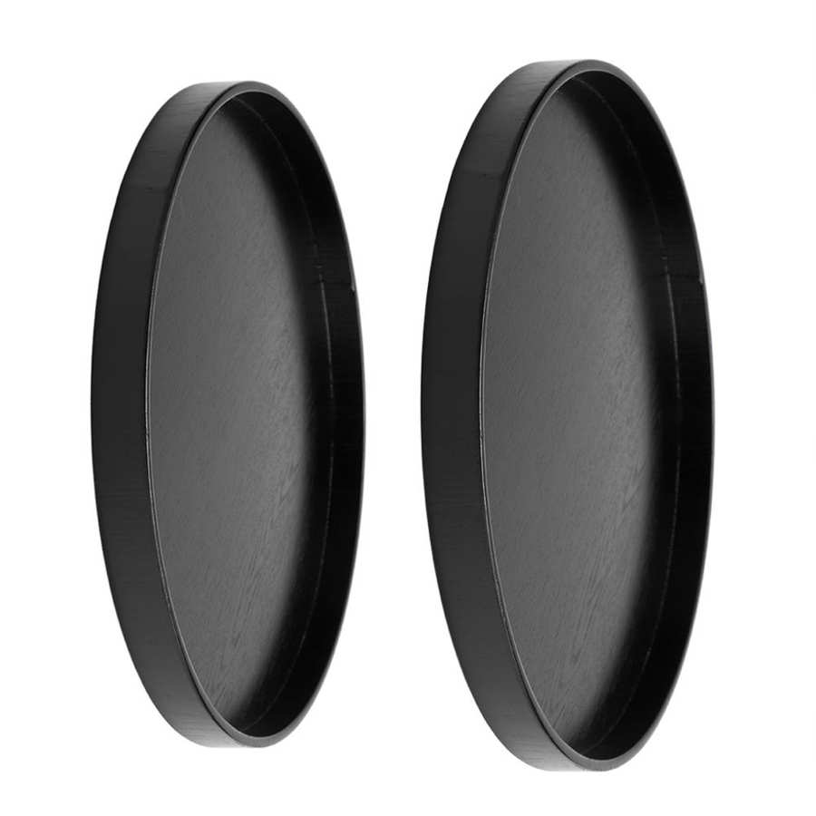 Black Anti-slip Wooden Tray Round Tea Tray Serving Tray Home Kitchen Shop Office Bar Tea Tray Food Cake Container