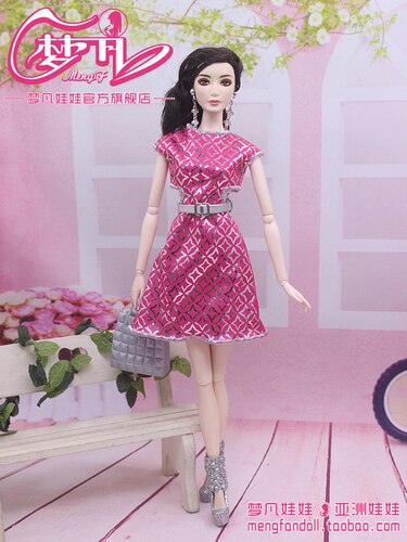 30cm Doll Dress Clothes suit for licca For ob24 ob27 Doll for Mengfan Doll Accessories Baby Toys Best Girl': Pink