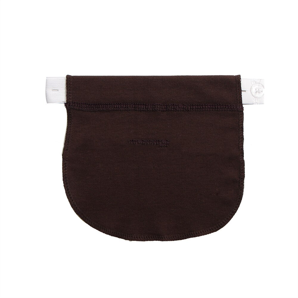Extensor elástico para cintura de maternidad, Pantalones suaves, hebilla de extensión de cinturón, alargador de botón, ajustable para embarazadas: Marrón