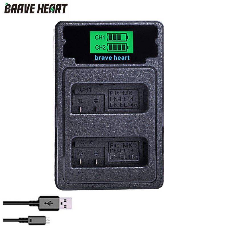 4X1800Mah EN-EL14 En EL14 EN-EL14a Batterij + Lcd Dual Charger Voor Nikon P7800,P7100, d3400, D5500,D5300,D5200,D3200,D3300,MH-24: charger only