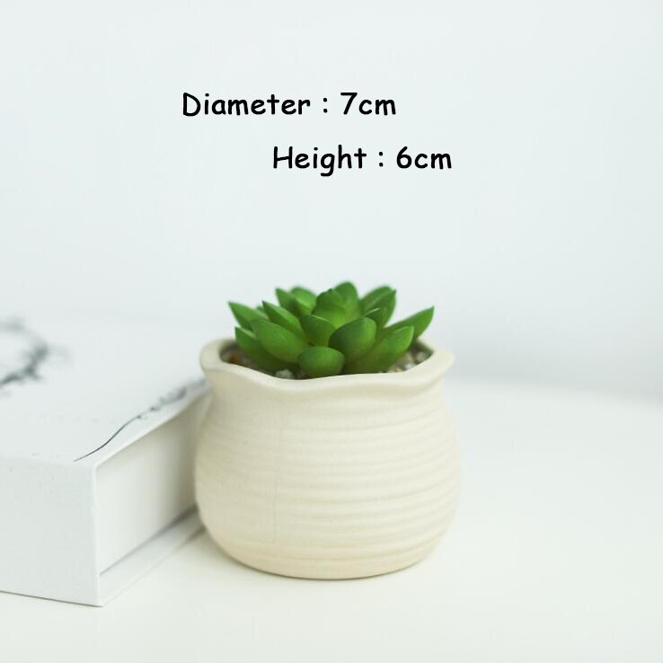 Macetas pequeñas de escritorio para hogar y oficina, maceta redonda gris para plantas, Mini soportes de cerámica para plantas, suculento de Cactus, macetas de flores: 2