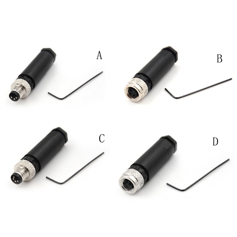 M8 Waterproof Sensor Connector 3Pin 4Pin A Type Male&female Straight&angle Screw Threaded Plug Coupling