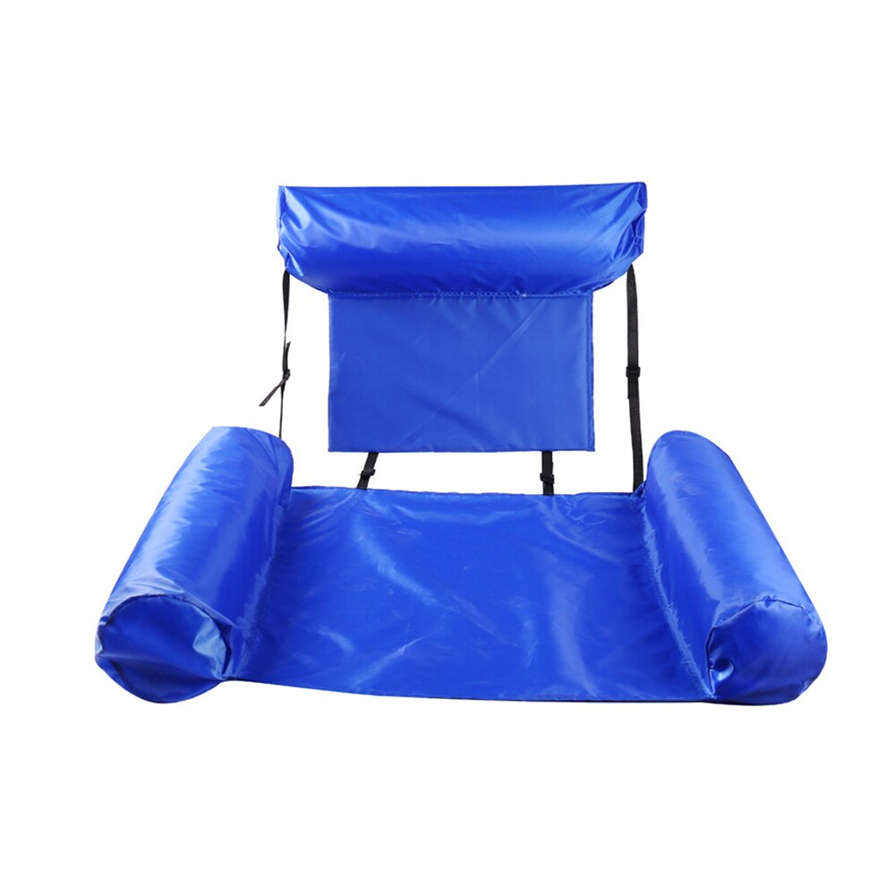 Summer Inflatable Floating Row Inflatable Foldable Floating Row Swimming Pool Water Chair Hammock Mattresses: Deep Blue