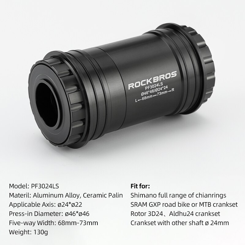 ROCKBROS-Adaptador de soportes inferiores de bicicleta, prensa de rodamiento de cerámica, eje BSA para Shimano R8000 6800 R7000 SRAM GXP SRAM DUB ROTOR 3D: PF3024LS