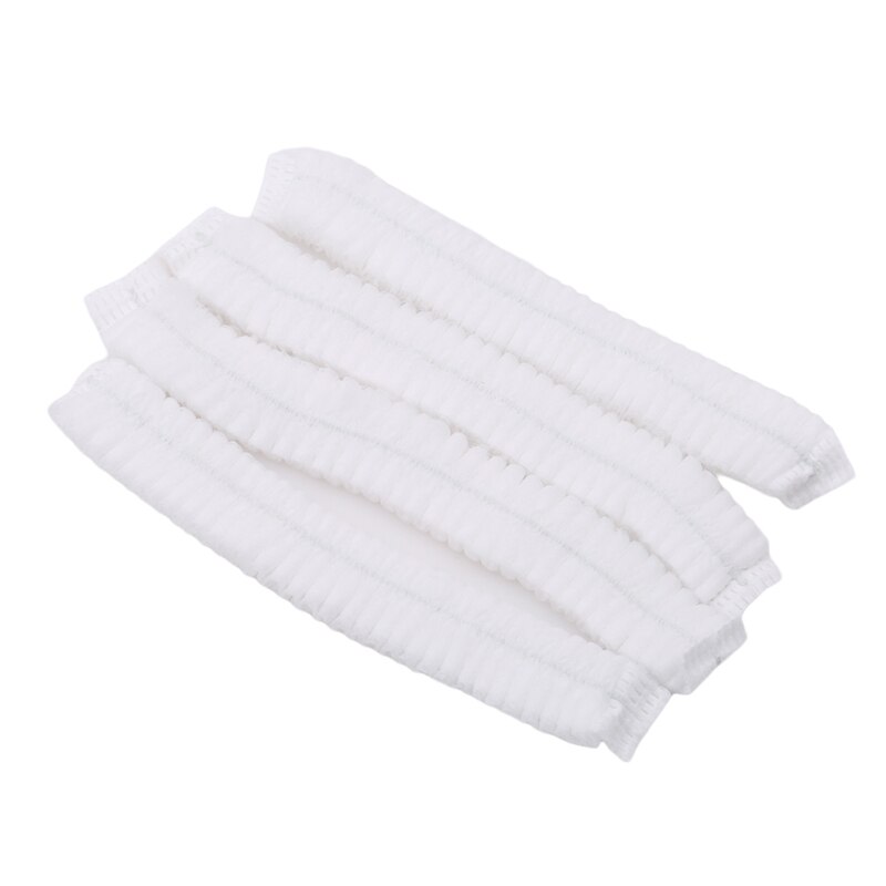 Gorro desechable de franjas no tejidas, gorros con tiras antipolvo, Gorros de protección para el trabajo, gorro de Chef con forma de seta, gorras protectoras Multicolor prácticas: white