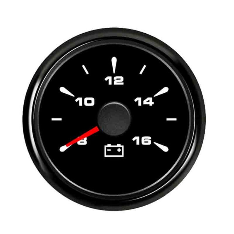 8~16V Waterproof Voltage Gauge 52mm Voltmeter Gauge With 8 Color Backlight Stainless Steel Golden Bezel Volt Meter Instrument: BN