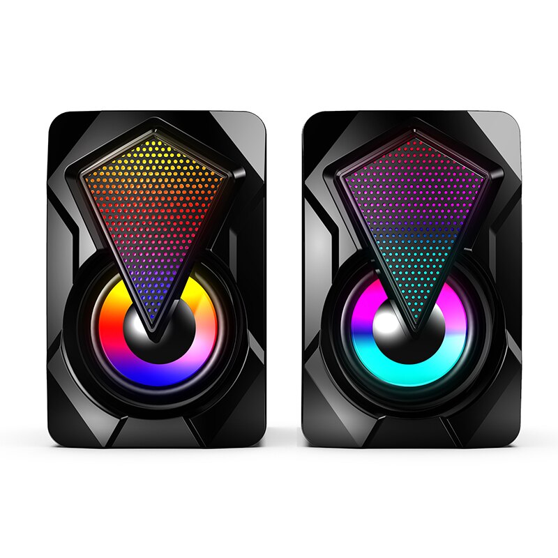 Usb Bedrade Computer Speakers Kleurrijke Verlichting Effect Rgb Krachtige Subwoofer Desktop Speakers Voor Pc Laptop Computer Gamers