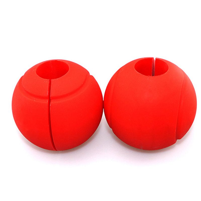 Round Dumbell Handles Soft Silicone Fitness Thick Bar Fat Grips Parts for Crossfit Weightlifting Powerlifting Strength: Red