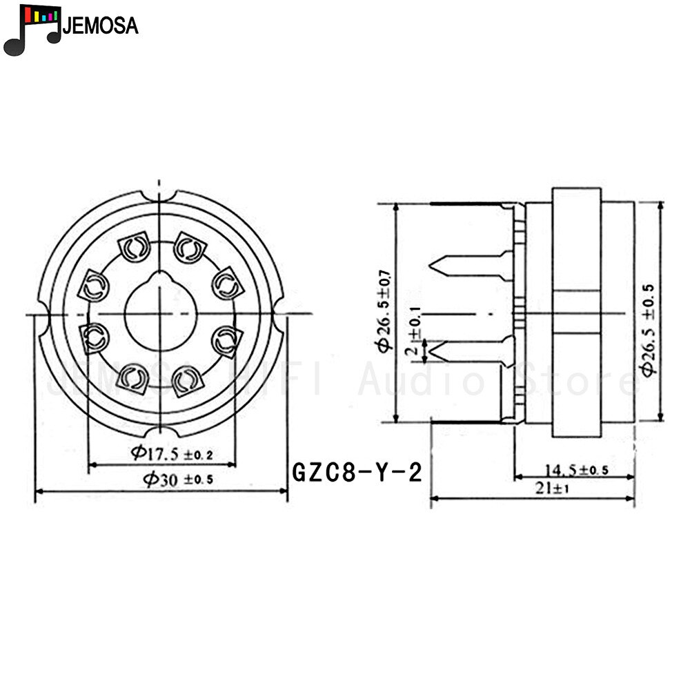 10Stck Keramik Rohr Buchse PCB montieren 8Stifte Elektron Rohr Sitz Für KT66 KT88 6SL7 6SN7 6CA7 EL34 GZ34 vakuum Rohr