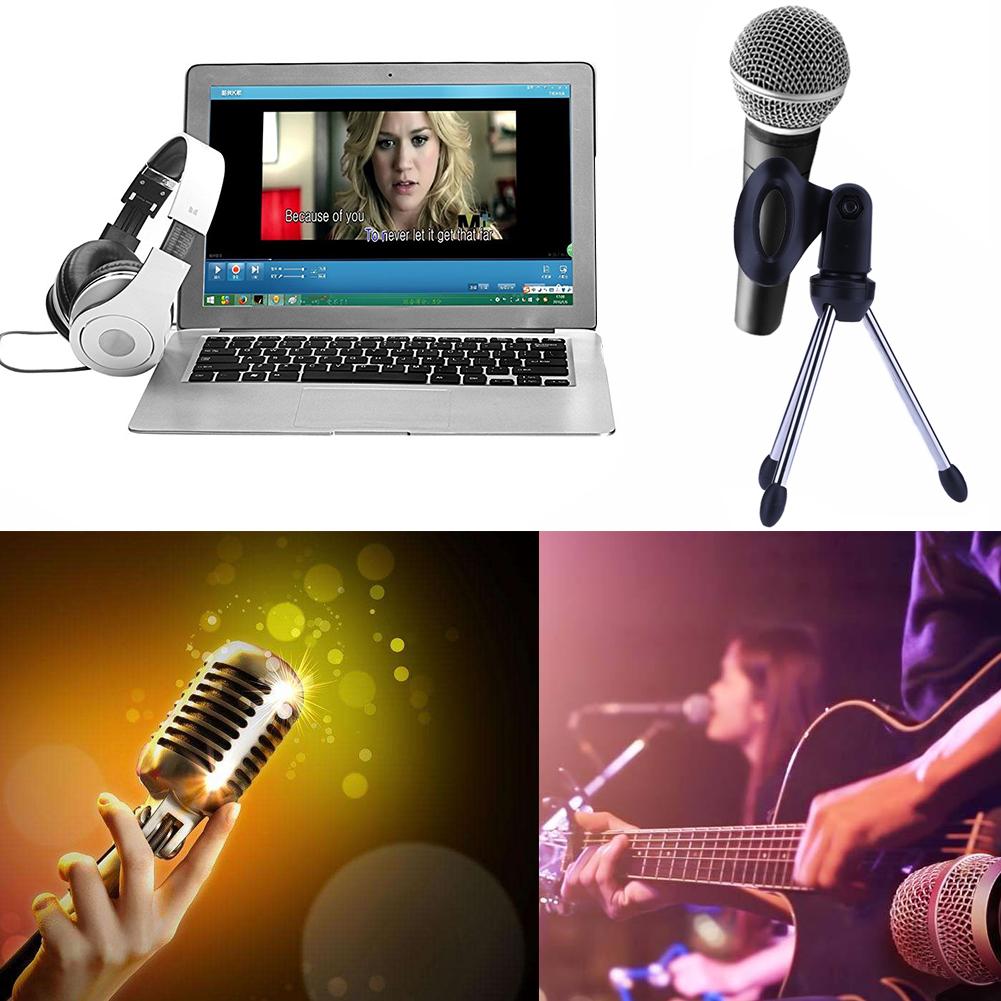 Microphone Tripod Mini Foldable Stand Desktop Microphone Microphone Stand Adjustable Height Telescopic Stand