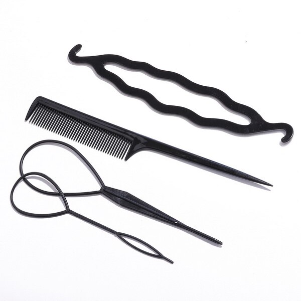 Magic Hair Styling Set Hair Pin Bun Maker Hair Braiding Twist Styling Tool Centipede Braids and Double Hook Plates Tool: 11
