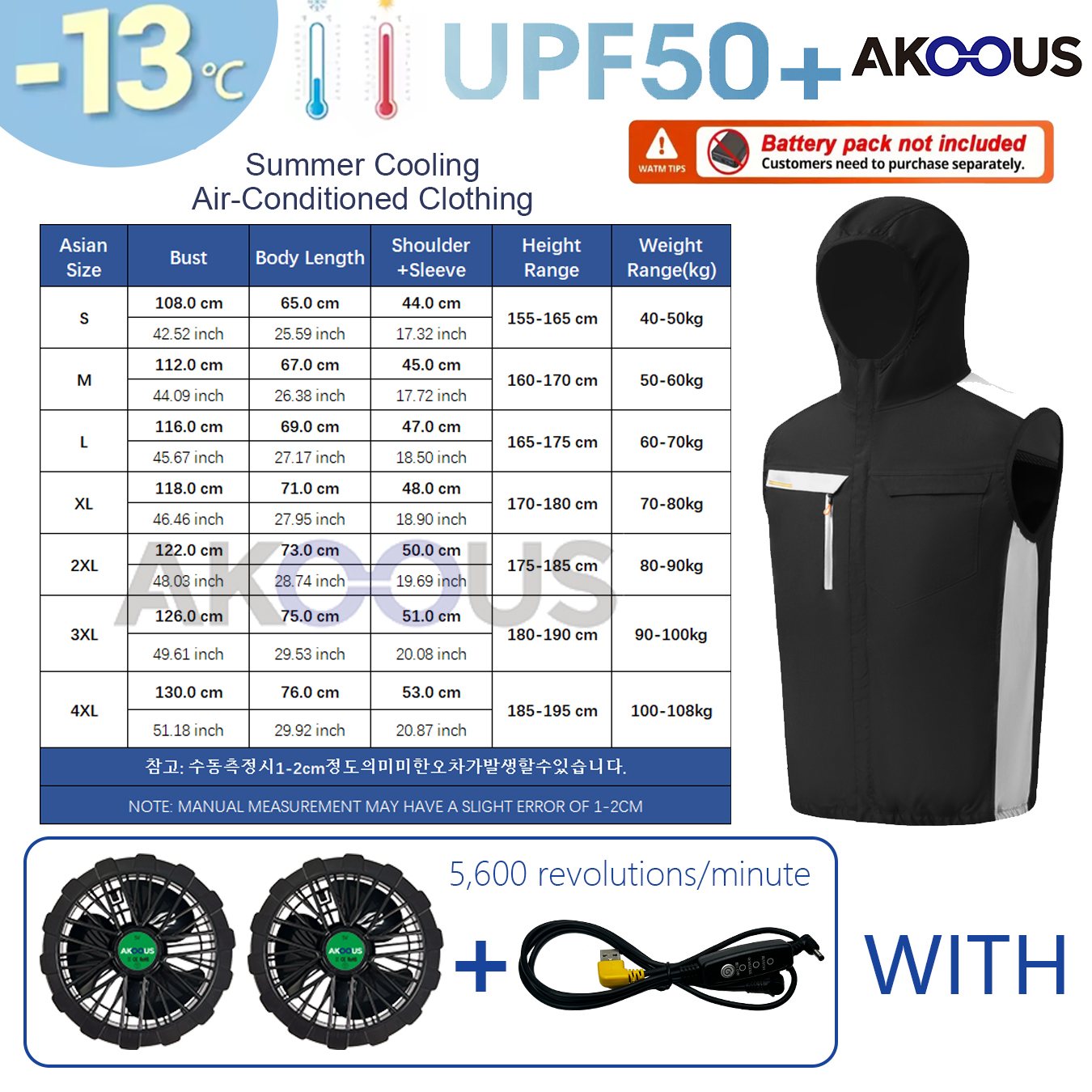 12V/5V USB Heren Zomer Kleding met Halve Mouwen en Airconditioning Ventilator Koeljas Hoge Temperatuur Buitenkleding Visuitrusting: XXXL / Bruin