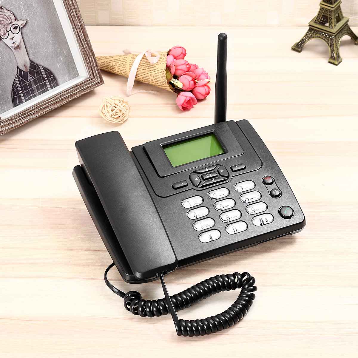 Desktop Wireless Telephone GSM Fixed Phone Support SIM Card for House Home Call Center Office Company Hotel EU Plug