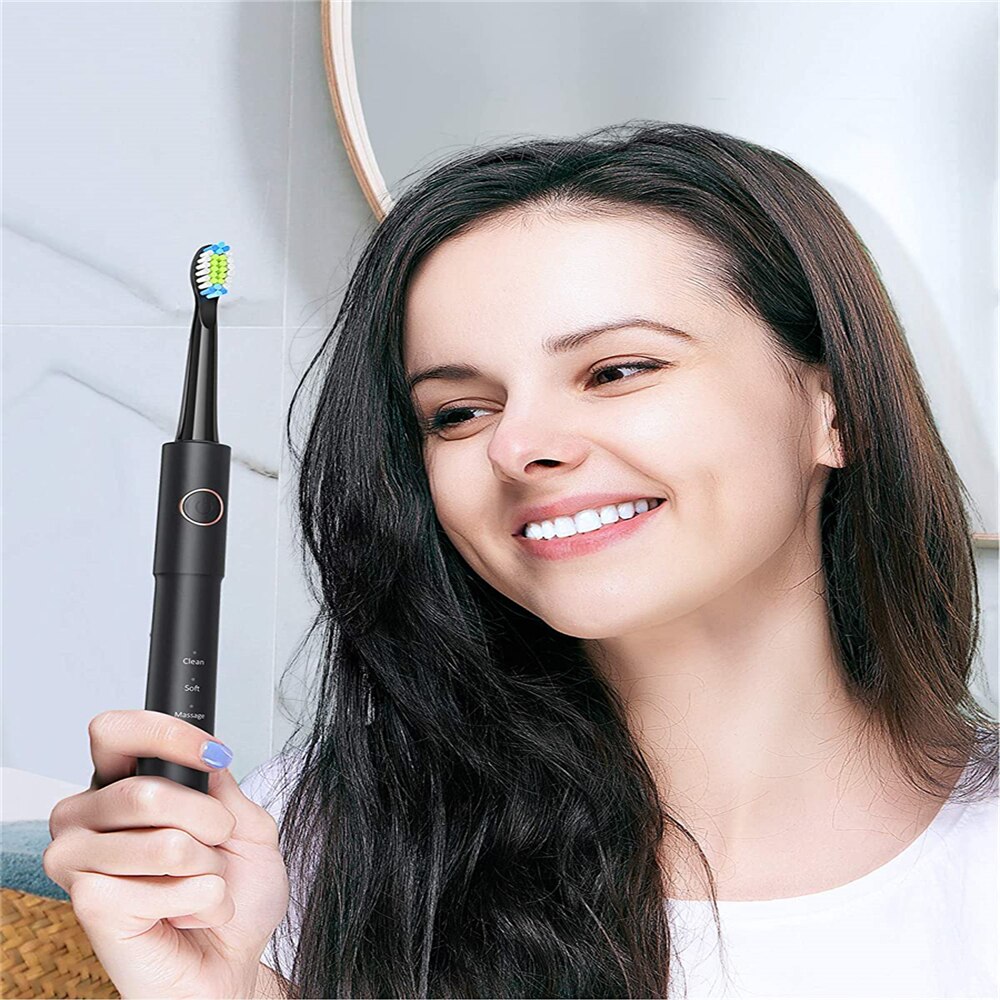 Fairywill-cepillo de dientes eléctrico sónico para adulto, recargable por USB, resistente al agua, 8 cabezales de repuesto