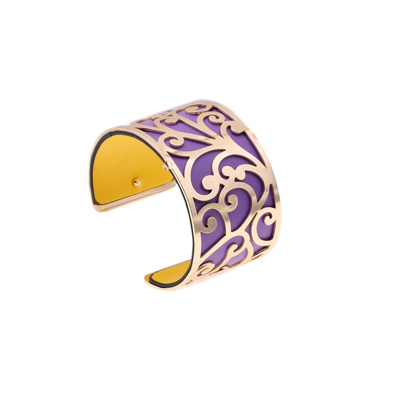 40mm utbytbara vändbara armband för kvinnor med guldfärgad blomformad lädermanschett armband charm armband femme: Wz0223