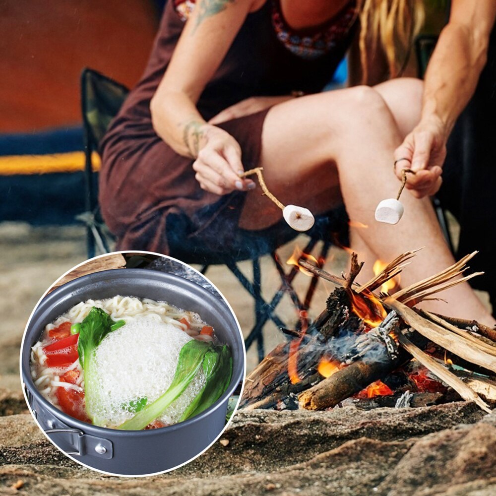 1 sæt kompakt praktisk bærbar camping køkkengrej udendørs til udendørs camping madlavning