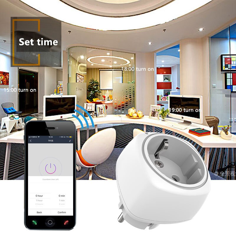 1PC Smart Wifi Voice Control Remote Socket Wireless Remote Voice Control Power Energy Monitor Outlet Timer Socket