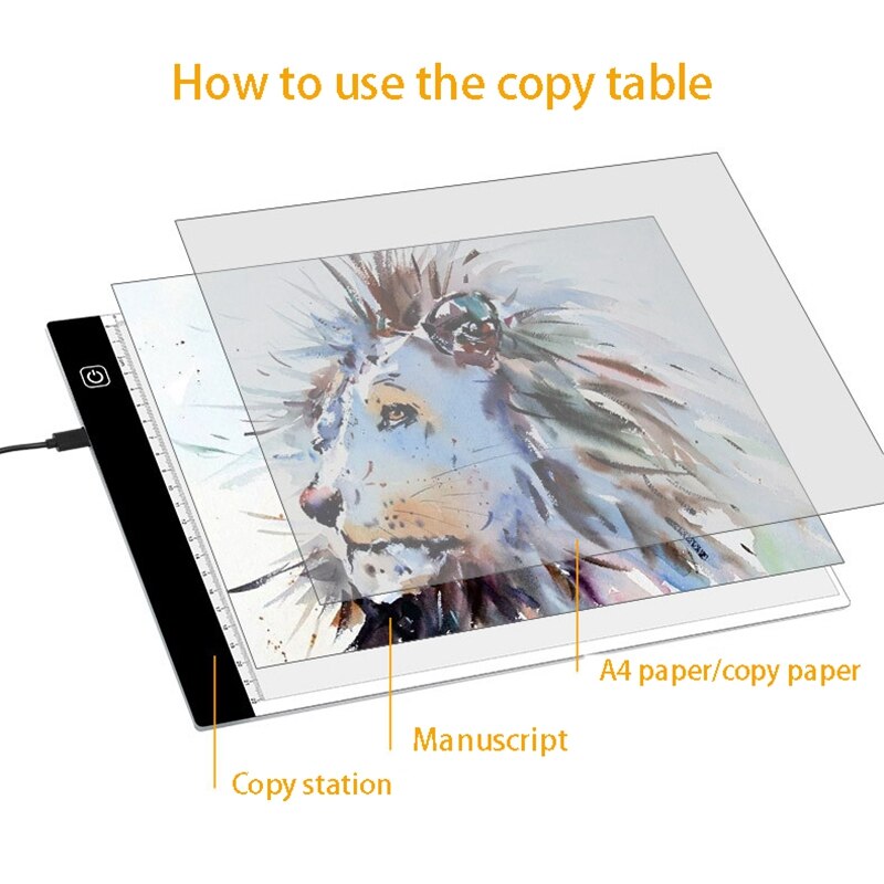 -A4A5 Transparent Writing Board Led Copy Table Copy Luminous Transparent Writing Board Suitable for Office Art Creation