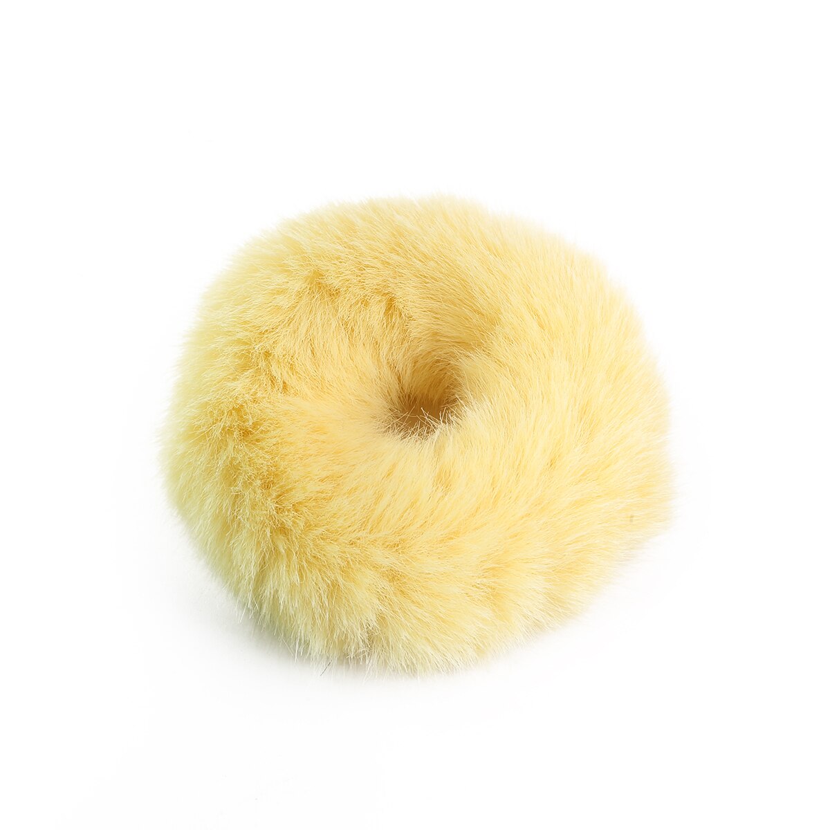 Temperament Colorful Furry Elastic Rubber Band Soft Plush Hair Rope For Women Girls Headwear Hair Accessories: Yellow