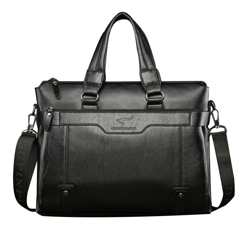 Retro tas schoudertas heren aktetas grote capaciteit zakelijke documenten messenger bag handtassen man crossbag voor computer laptop: Zwart