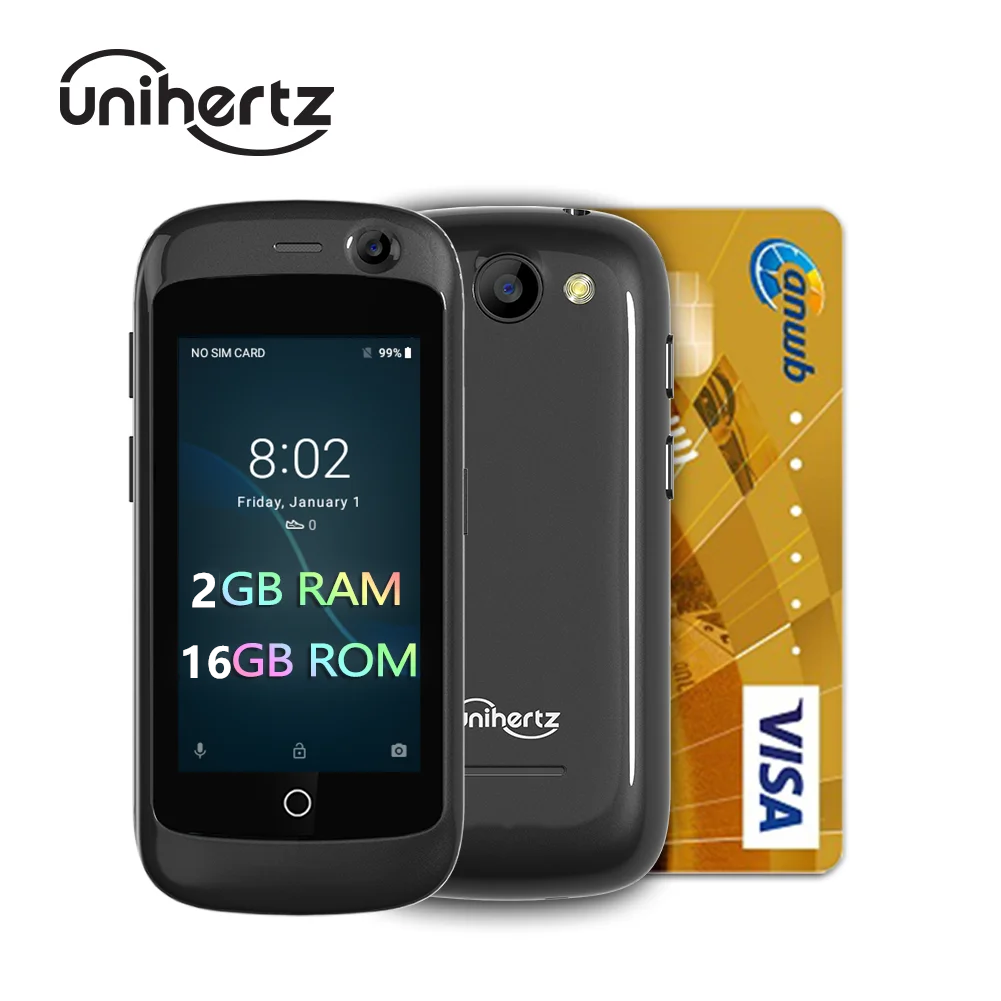 Unihertz Jelly pro Super Mini Smartphone 2GB RAM 16GB ROM 2.45'Android 7.0 8.0MP Quad Core Tasca per carte piccole Telefono cellulare: Default Title