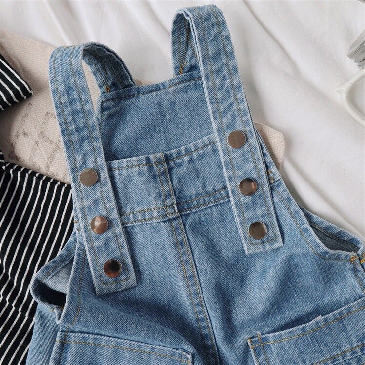 Jeans Korte Jumpsuit Voor Kinderen Casual Zomer Kleding Mouwloze Playsuits Unisex Denim Shorts Meisje Losse Jumpsuits