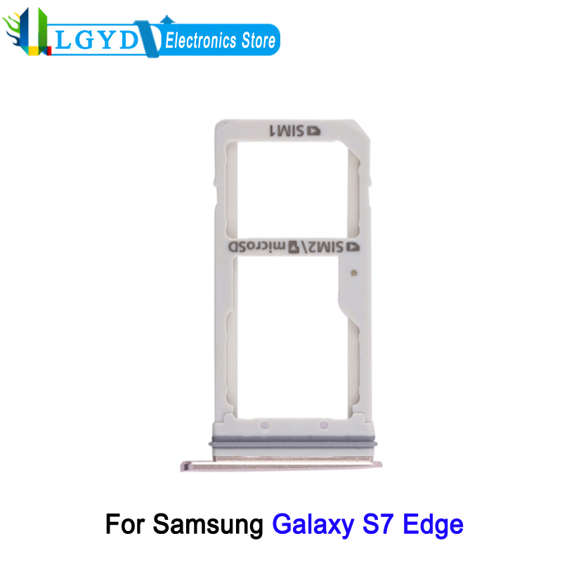 Plateau de carte double SIM pour téléphone Samsung Galaxy S7 Edge SIM1 + SIM2 + pièce de rechange pour plateau de carte Micro SD