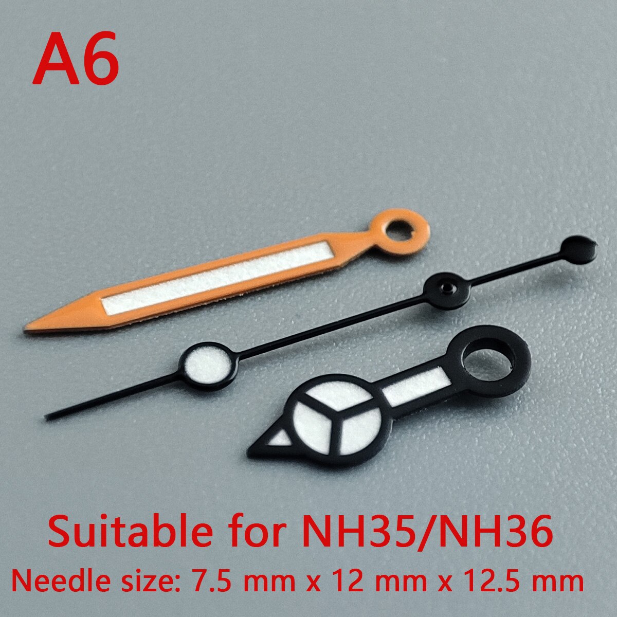 Horloge Accessoires Horloge Pointer NH35 Handen Zwarte Handen Orange Handen Groen Super Lichtgevende, Geschikt Voor NH35, NH36 Beweging A6: Default Title