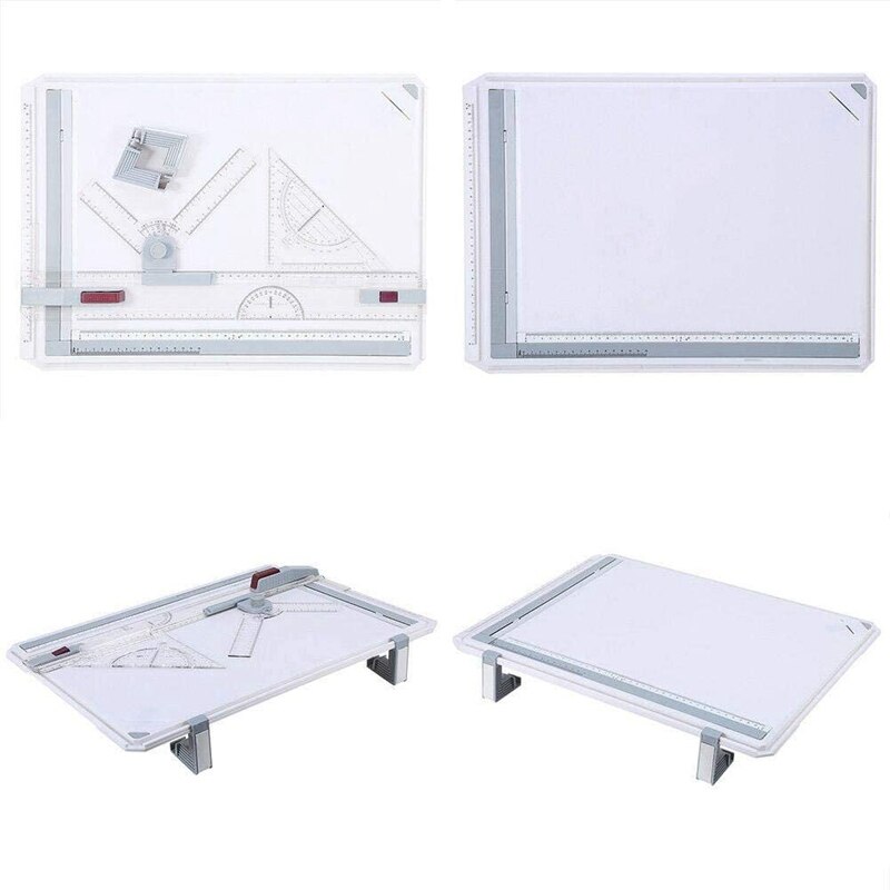 FBIL-A3 Multi-Function Drawing Board Tools Drawing Board Adjustable Parallel With Clear Rule Graphics Angle Measurement