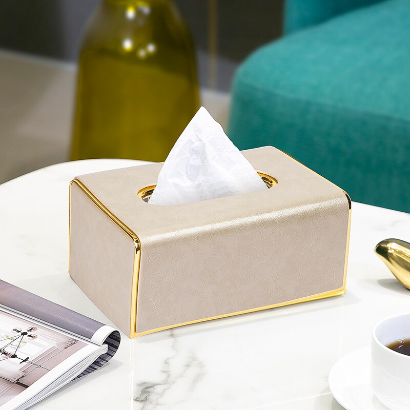 Nordic Gold Tissue Boxes Leather Green Napkin Hold... – Grandado