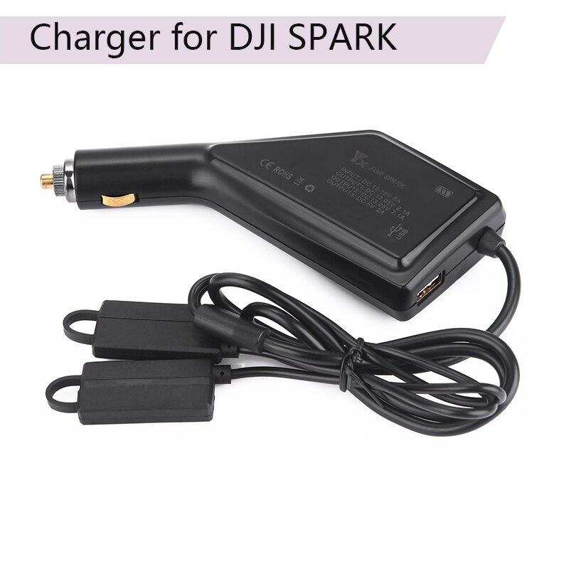 Autolader Draagbare Outdoor Voertuig Charger voor DJI SPARK Batterij Afstandsbediening Reizen met Usb-poort Accessoires