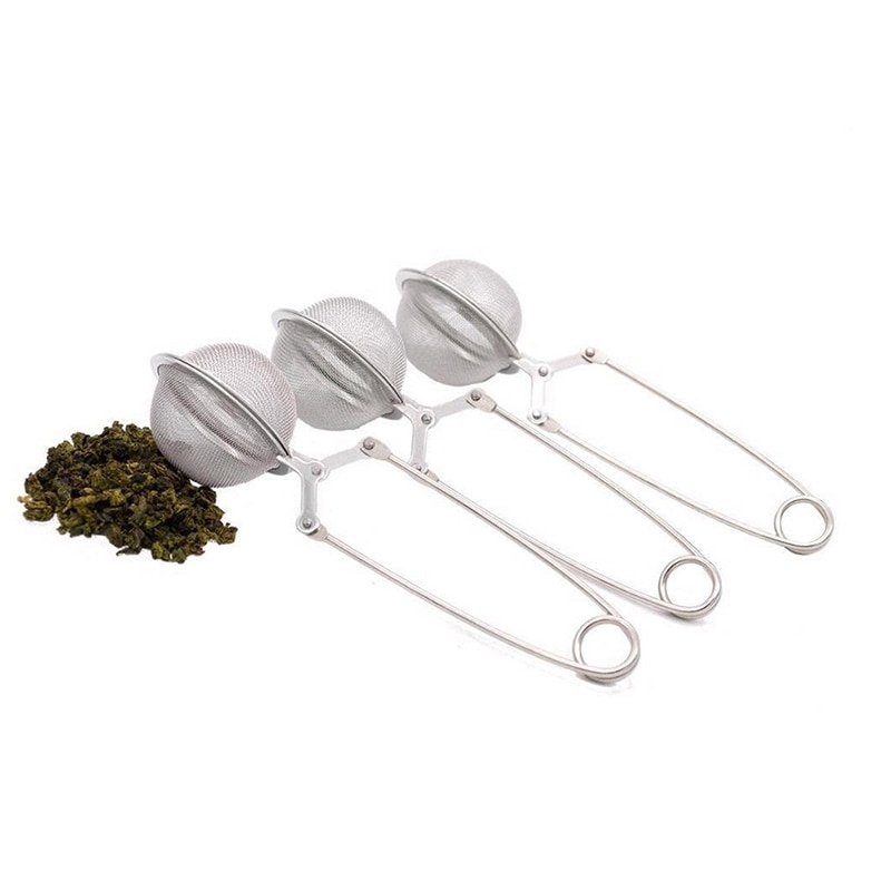 Stainless Steel Handle Tea Ball Tea Infuser Kitchen Gadget Coffee Herb Spice Filter Diffuser Mesh Tea Strainer