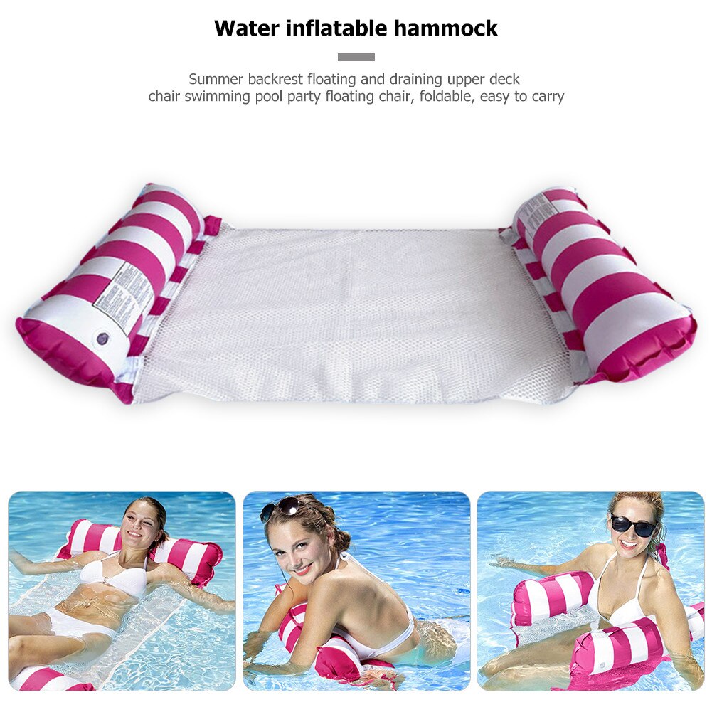 Inflatable Pool Mattress Summer Swimming Pool Water Floating Hammock Float Lounger Bed Pool Beach Party Inflatable Chair