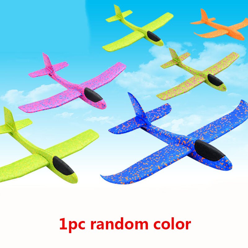 1pc 48cm Hand Launch Throwing Glider Aircraft Inertial Flying Foam Airplane Toys for Children Plane Models Fun Outdoor Game Toy: Default Title