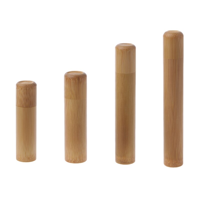 Tube de bambou boîte à thé hermétique petit récipient épices pot de stockage avec couvercle 4 taille