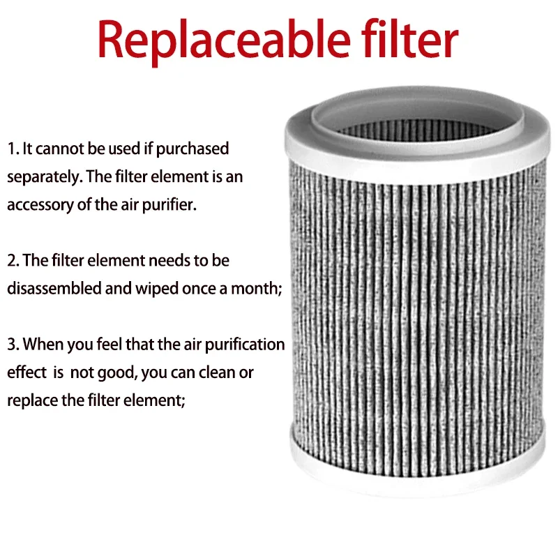 Purificador de aire portátil, ambientador de escritorio, generador de olores de humo, limpiador de aire para habitación de coche, cocina con filtro HEPA reemplazable: YELLOW