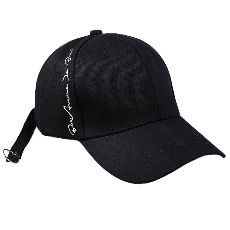 Korean Alphabet Baseball Cap Version of the Side Embroidered Cycling Hat Long Belt Ponytail Cap Curved Dome Hat