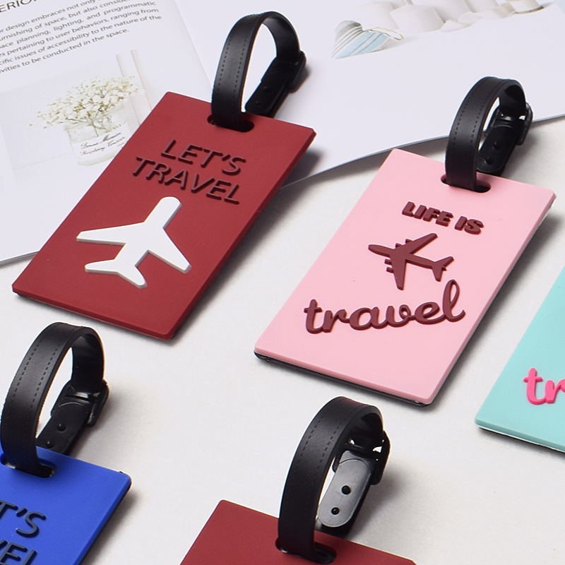 Aircraft Letter Luggage Tag Silica Gel Suitcase ID Address Holder Baggage Boarding Tag Portable Label