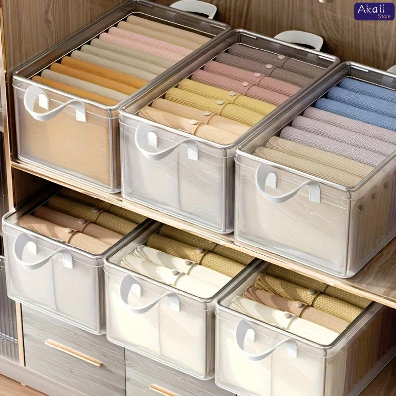 Opvouwbare PVC-organisatoren Transparante waterdichte stapelbare opbergbak voor kledingdekbedden Stofdichte lade-opbergmand