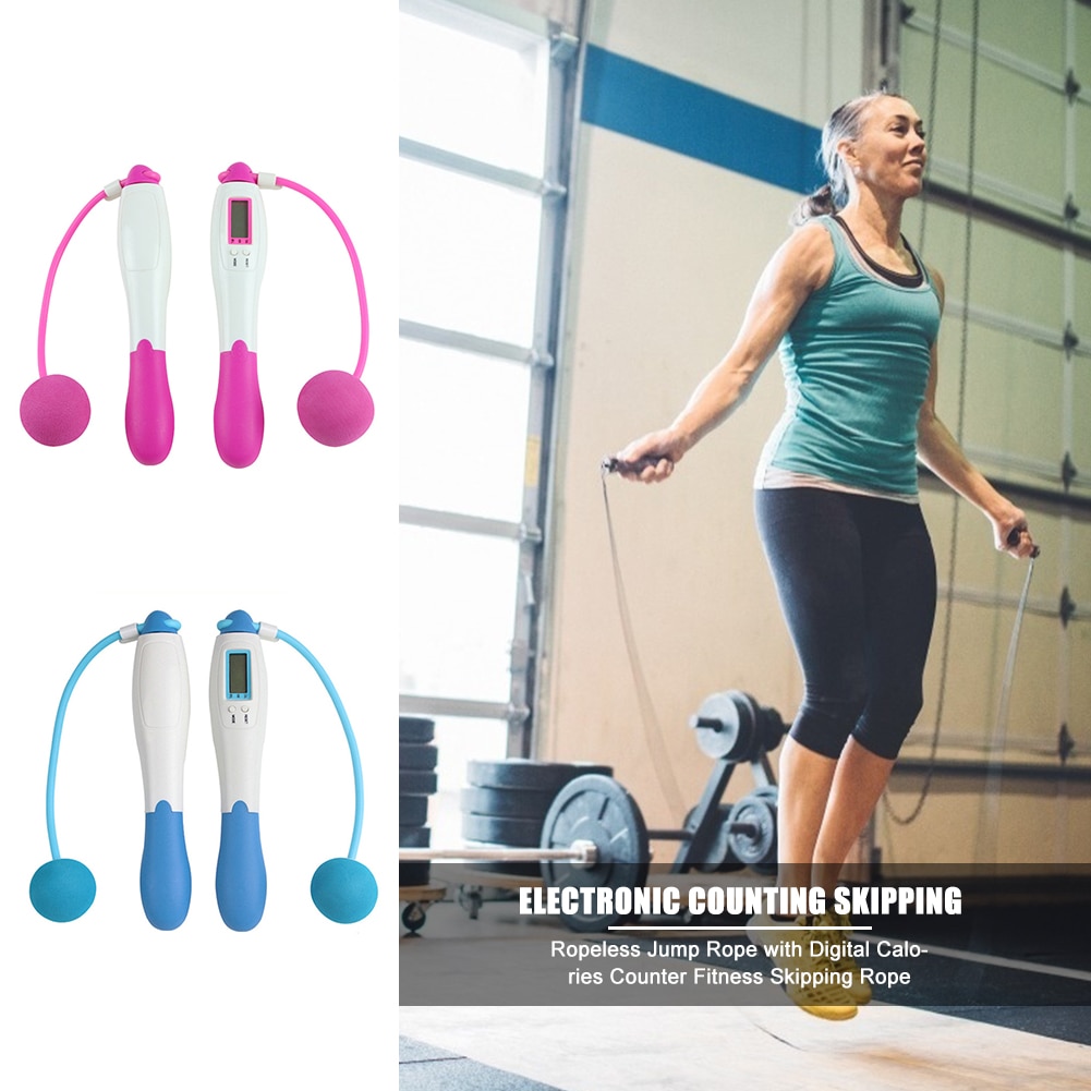 Uitoefenaar Apparatuur Gym Training Ropeless Springtouw Met Digitale Calorieën Teller Fitness Draadloze Springtouw