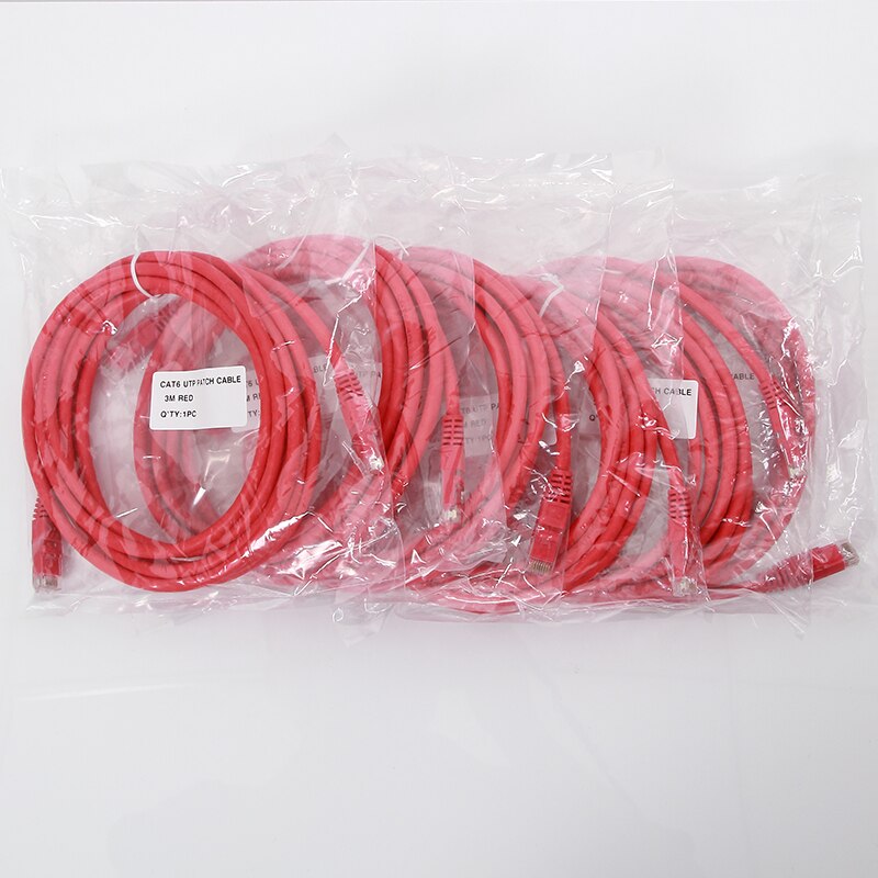 10 Gtek 6 Pcs CAT6 UTP Patchkabel, 3 Meter (10 Ft) RJ45 Netzwerk Kabel, rot, 24AWG Für Gigabit Ethernet Switch Router