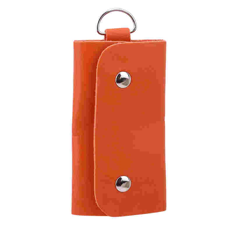 Mænd pu læder bil nøgleringe nøglering husholderske nøgleholder arrangør tasker manager pu læder holder bil nøglering nøglering: Orange