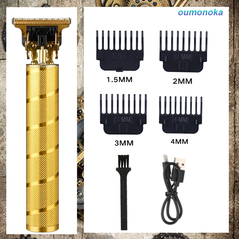 en Afeitadora eléctrica , recortadora de barba para hombres, cortadora de pelo inalámbrica, Máquina para cortar cabello, Barba, peluquero, corte de pelo: Naranja