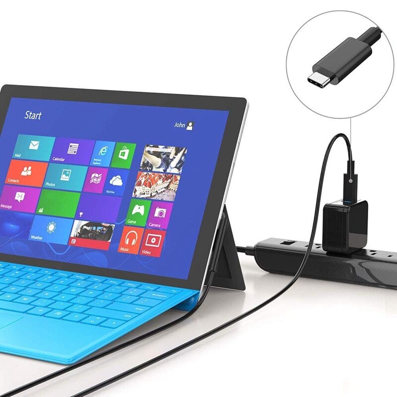 Higrómetro termómetro de humedad temperatura/medidor de temperatura y Cable de carga de USB-C trenzado de nailon para Surface Pro 6/5/4/3