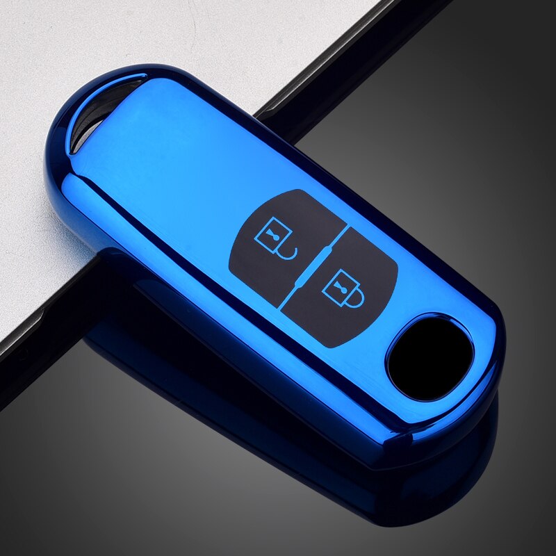 TPU Auto Fernbedienung Schlüssel fallen Abdeckung Für Mazda 2 3 6 Atenza Axela Demio CX-5 CX5 CX-3 CX7 CX-9 zubehör: 2 Taste-Blau
