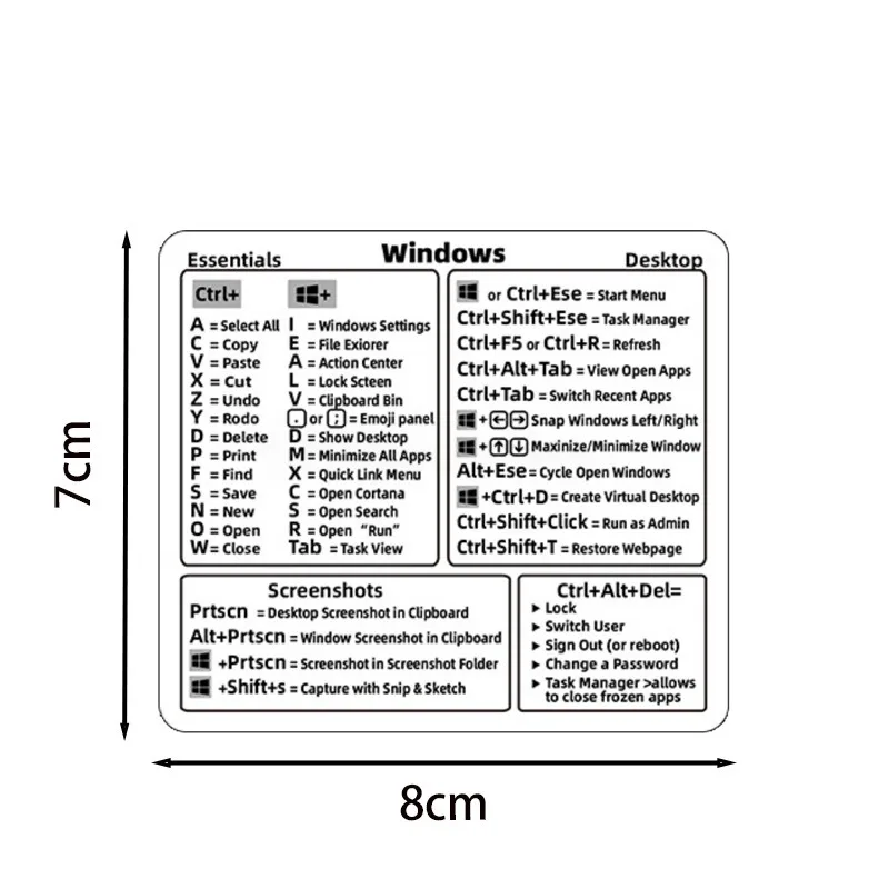 For Mac Windows Keyboard Shortcut Stickers Word Excel Clear Stickers Letter Graphic Laptop Protective Sticker Quick Navigation: Blue