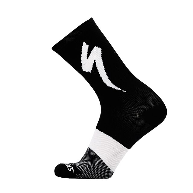 Brand Sport Cycling Socks Outdoor Men Women Running Basketball Climbing Socks: S- black